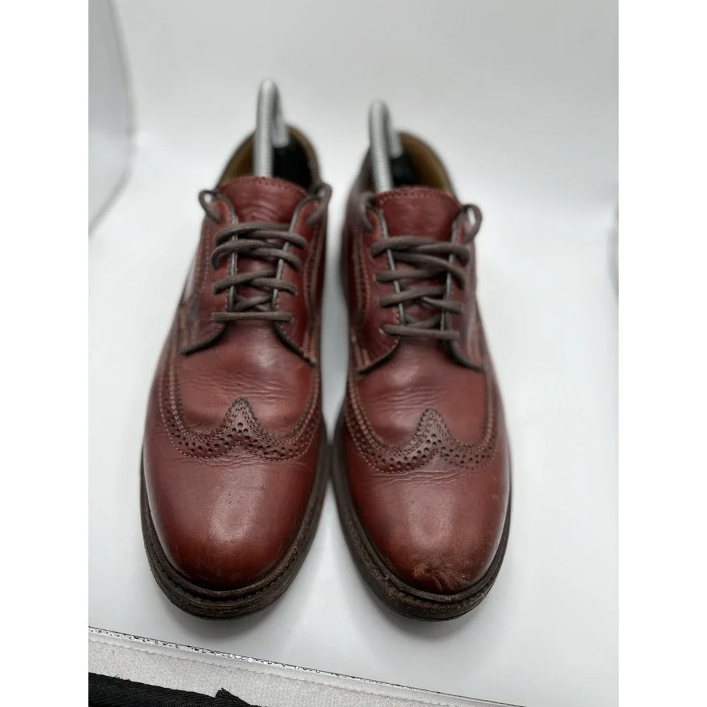 Sz 8.5 B - Frye Wingtip Oxford Shoes Red‎ Leather Brogue Dress Casual Mens